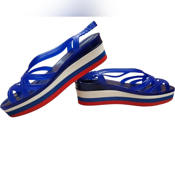 Lemon Jelly Red, White, & Blue Platform Sandals. 39 - Picture 4 of 11